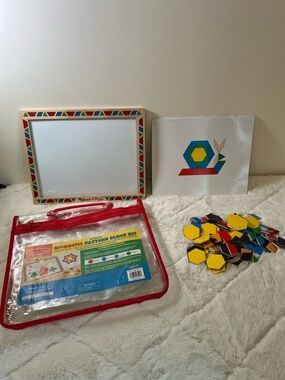 Melissa & Doug Magnetic Pattern Block Set Wooden Board Kids Toy